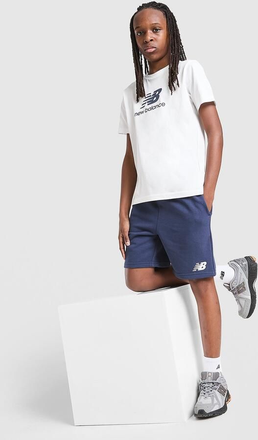 New Balance Large Logo T-Shirt Shorts Set Junior Wit Kind Wit