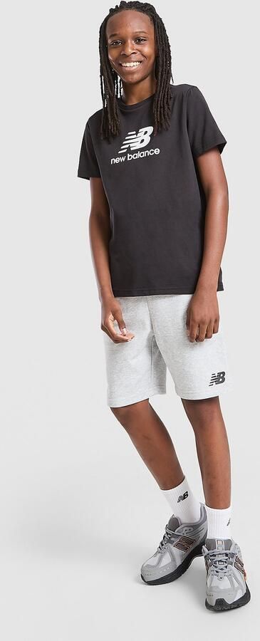 New Balance Large Logo T-Shirt Shorts Set Junior Zwart Kind Zwart