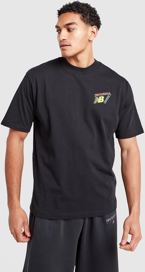 New Balance Neon Back Hit T-Shirt Zwart- Heren Zwart