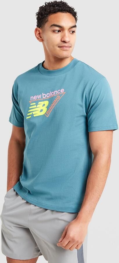 New Balance Neon Large Logo T-Shirt Zwart- Heren Zwart