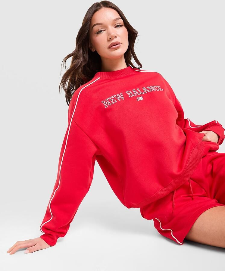 New Balance Outline Crew Sweatshirt Rood- Dames Rood