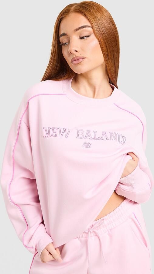 New Balance Outline Crew Sweatshirt Roze- Dames Roze