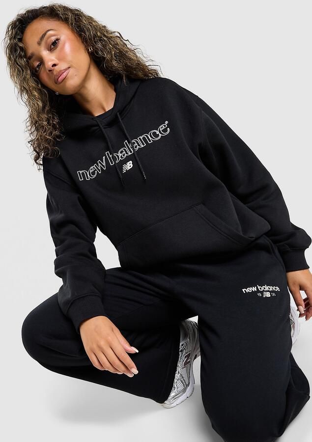 New Balance Outline Overhead Hoodie Zwart- Dames Zwart
