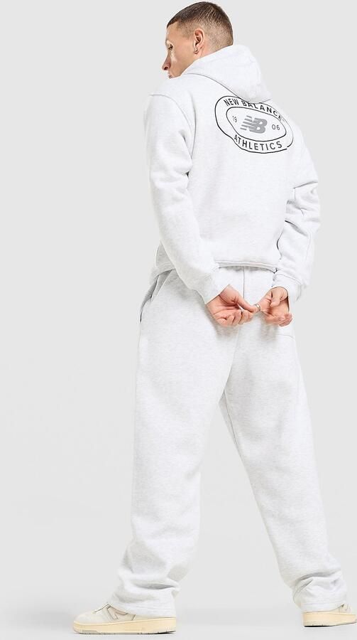 New Balance Oval Hoodie Grijs- Heren Grijs