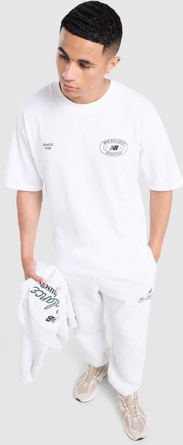 New Balance Oval T-Shirt Wit- Heren Wit