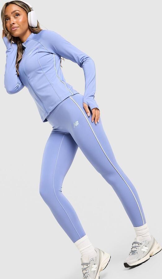 New Balance Pipe Leggings Blauw- Dames Blauw