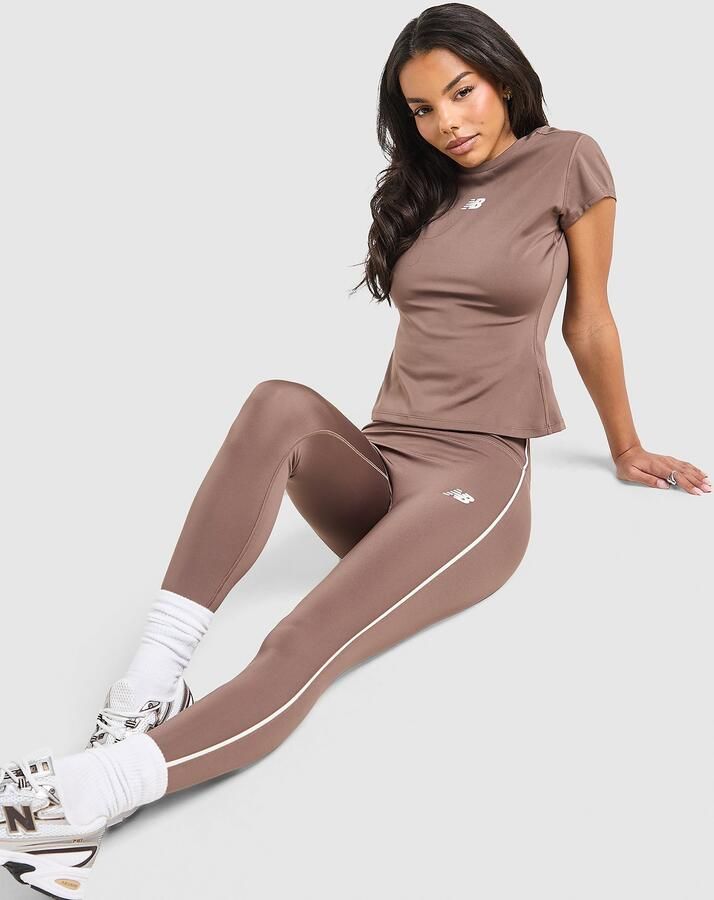 New Balance Pipe Leggings Bruin- Dames Bruin