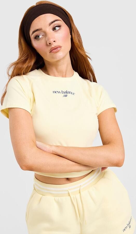 New Balance Raglan Baby T-Shirt Geel- Dames Geel