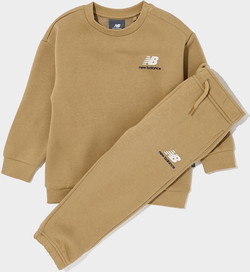 New Balance Repeat Linear Crew Tracksuit Infant Beige Kind Beige