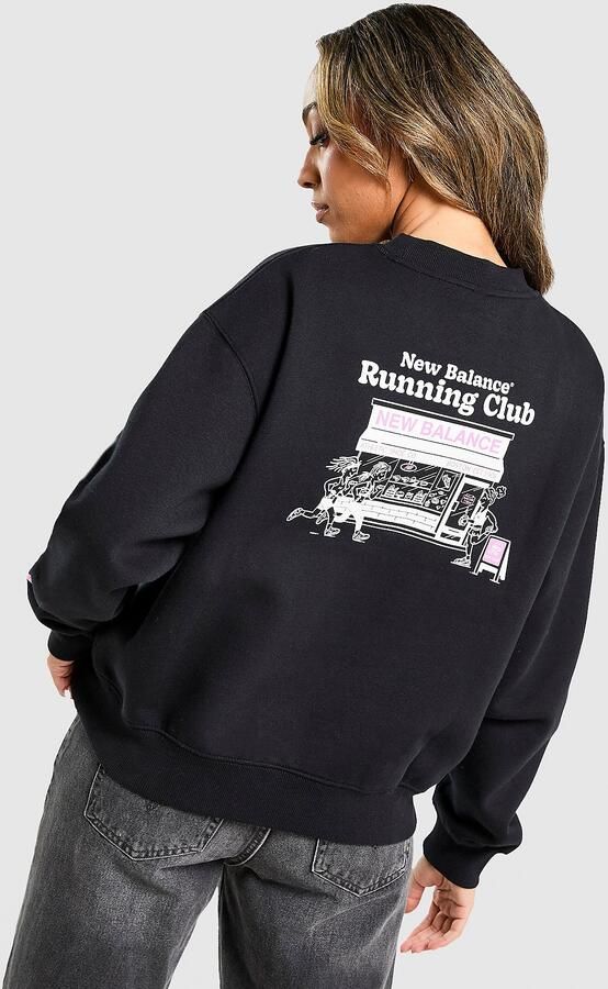 New Balance Run Club Crew Sweatshirt Zwart- Dames Zwart