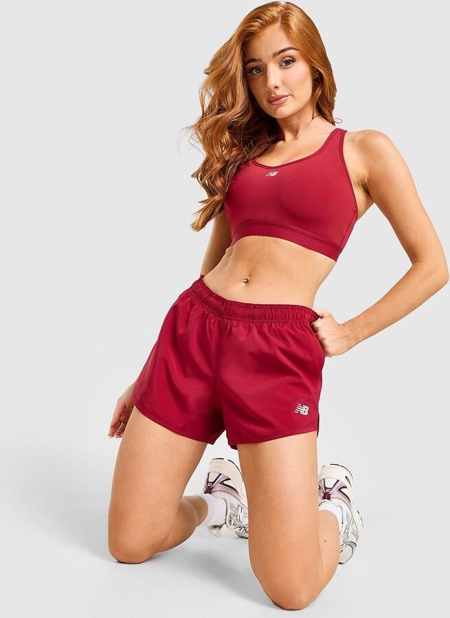 New Balance Running Sport Essential 3" Shorts Rood- Dames Rood