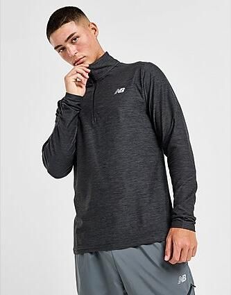 New Balance Space Dye 1 4 Zip Top Black- Heren Black