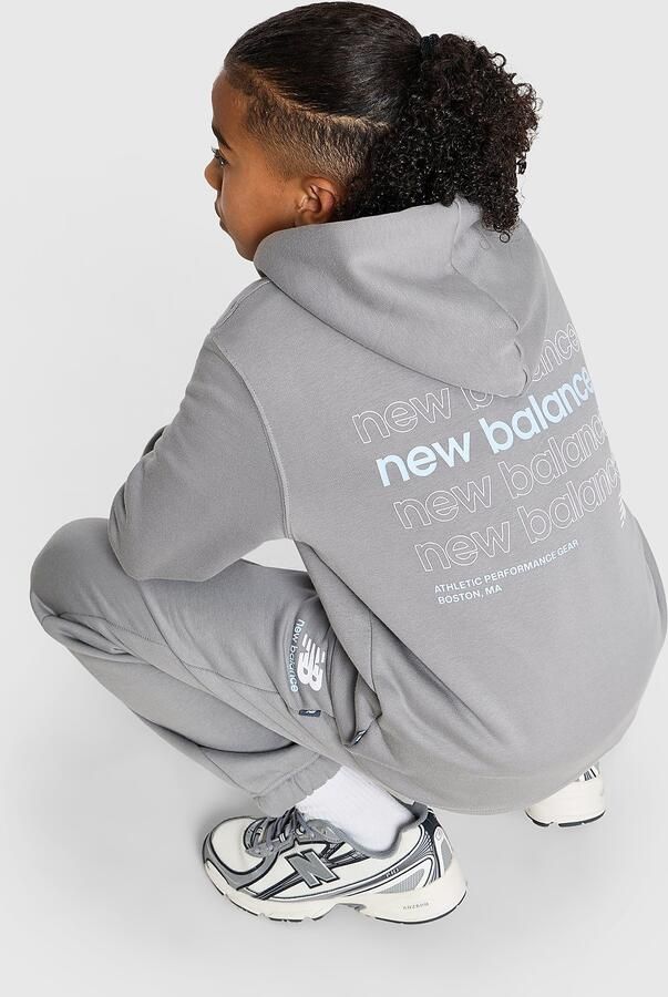 New Balance Stack Back Logo Hoodie Junior Grijs Kind Grijs