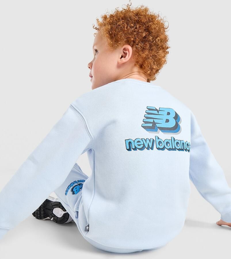 New Balance Stack Bubble Crew Tracksuit Children Blauw Kind Blauw