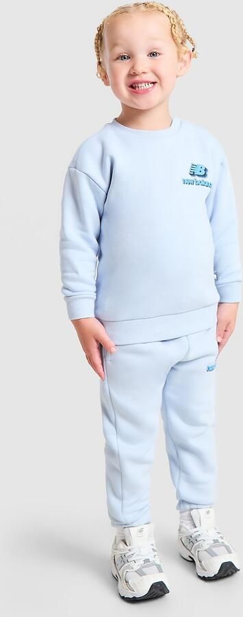 New Balance Stack Bubble Crew Tracksuit Infant Blauw Kind Blauw