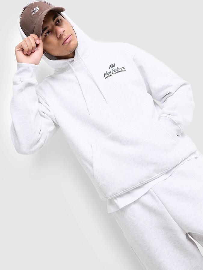 New Balance Stack Hoodie Grijs- Heren Grijs