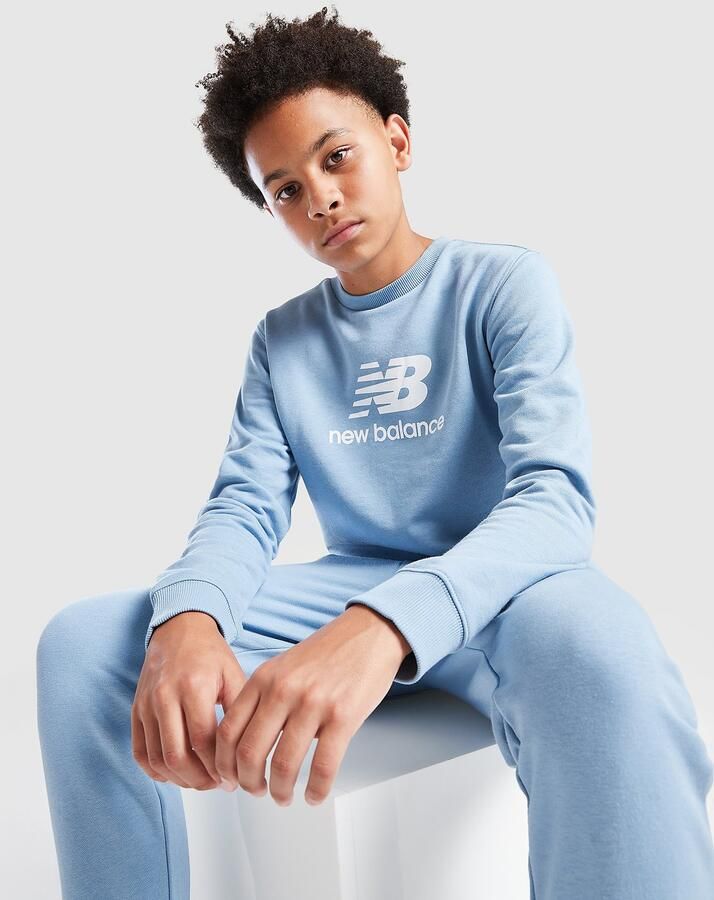 New Balance Stack Logo Crew Tracksuit Junior Blauw Kind Blauw