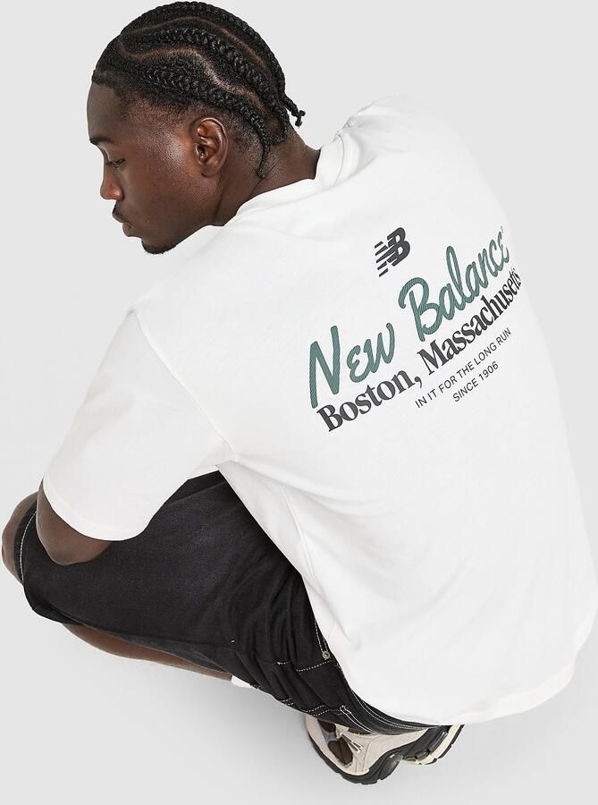 New Balance Stack T-Shirt Wit- Heren Wit