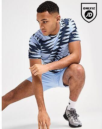 New Balance Stripe All Over Print T-Shirt Blue- Heren Blue