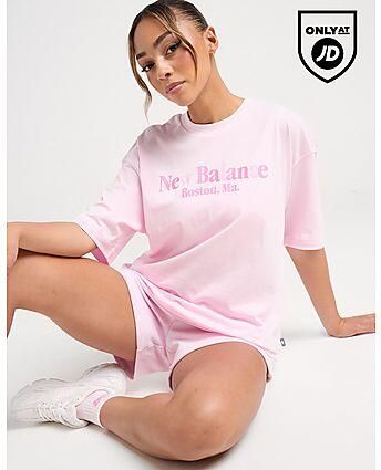 New Balance Tones Boyfriend T-Shirt Pink- Dames Pink