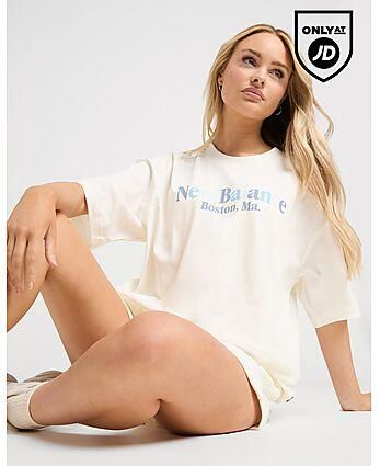 New Balance Tones Boyfriend T-Shirt White- Dames White