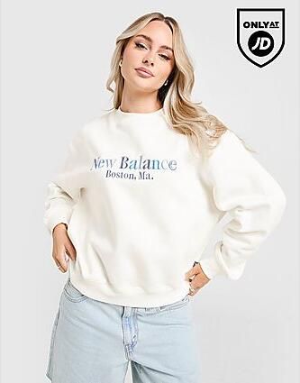 New Balance Tones Crew Sweatshirt White- Dames White