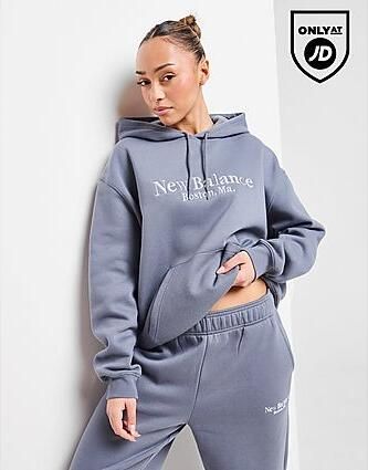 New Balance Tones Logo Hoodie Navy- Dames Navy