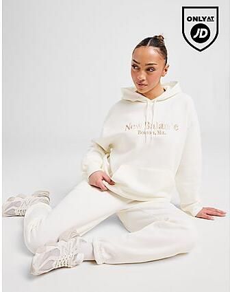 New Balance Tones Logo Hoodie White- Dames White