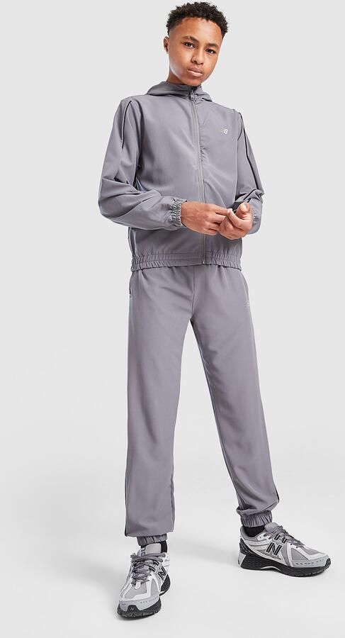 New Balance Track Woven Hoodie Junior Grijs Kind Grijs