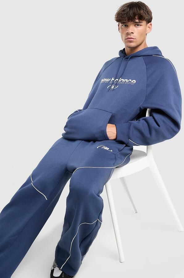 New Balance Trackside Hoodie Blauw- Heren Blauw