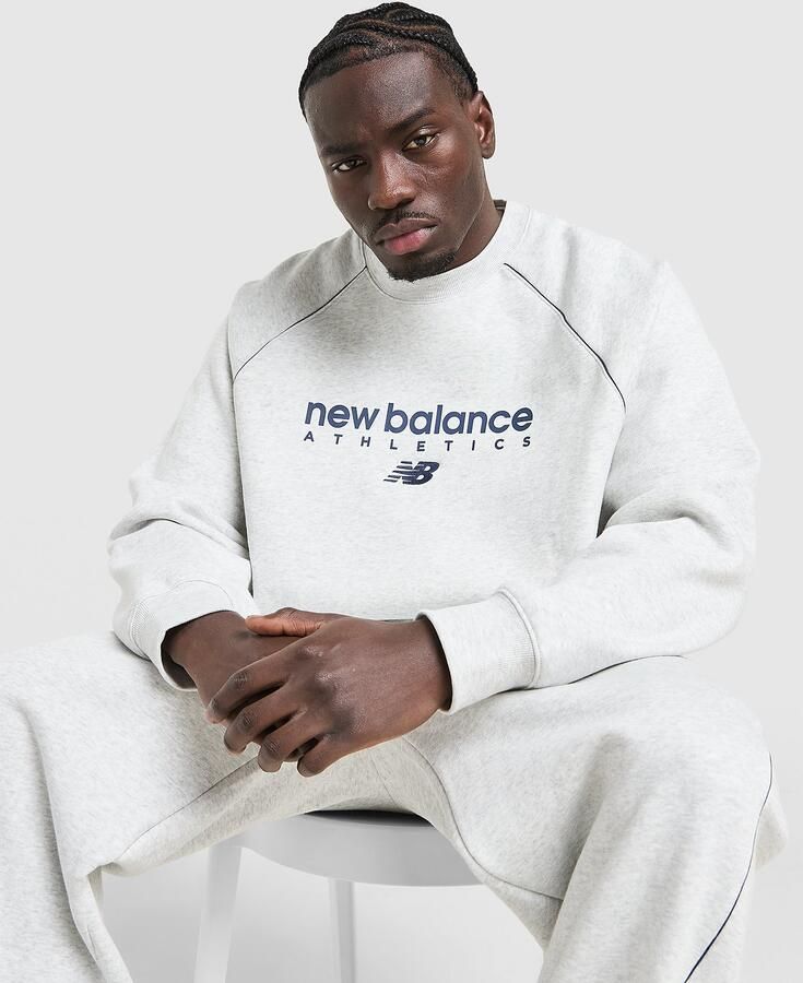 New Balance Trackside Piping Crew Sweatshirt Grijs- Heren Grijs