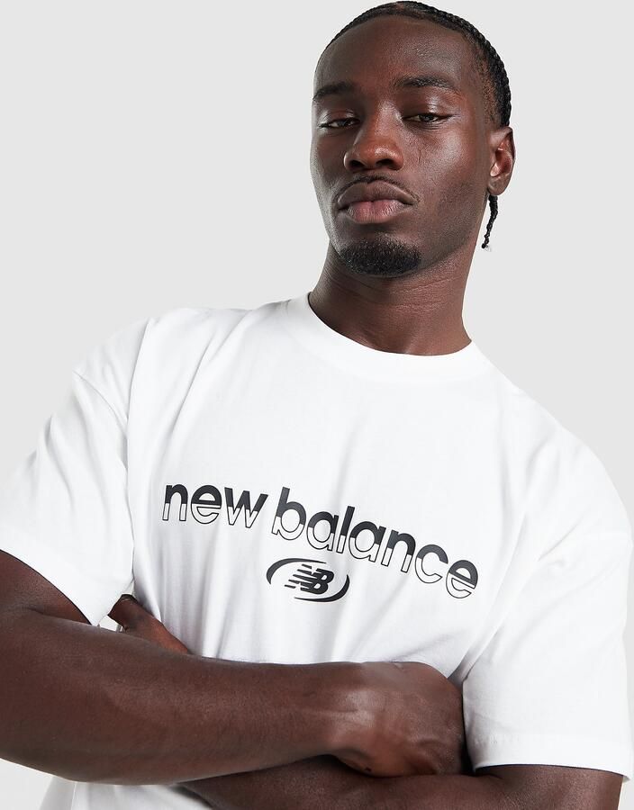 New Balance Trackside T-Shirt Wit- Heren Wit