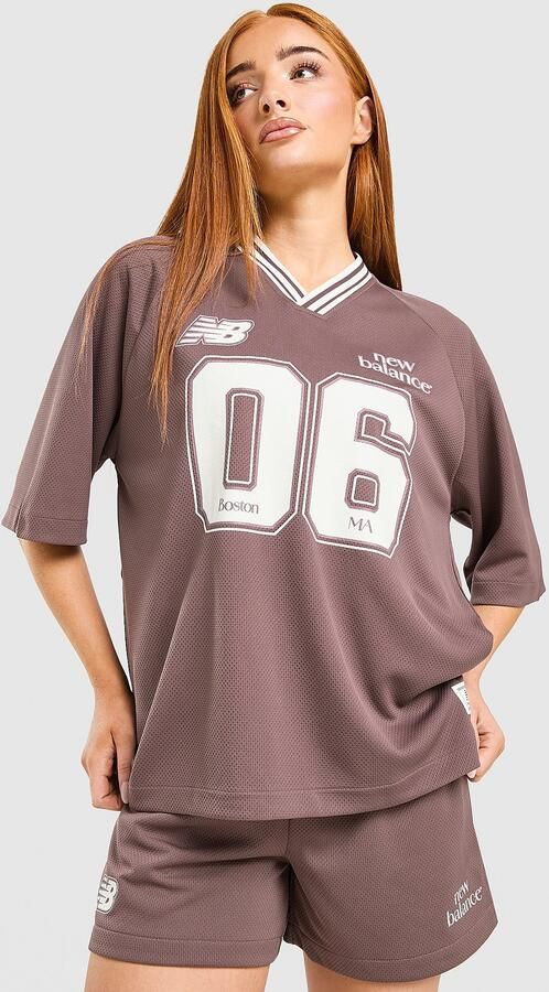New Balance V-Neck Jersey Bruin- Dames Bruin