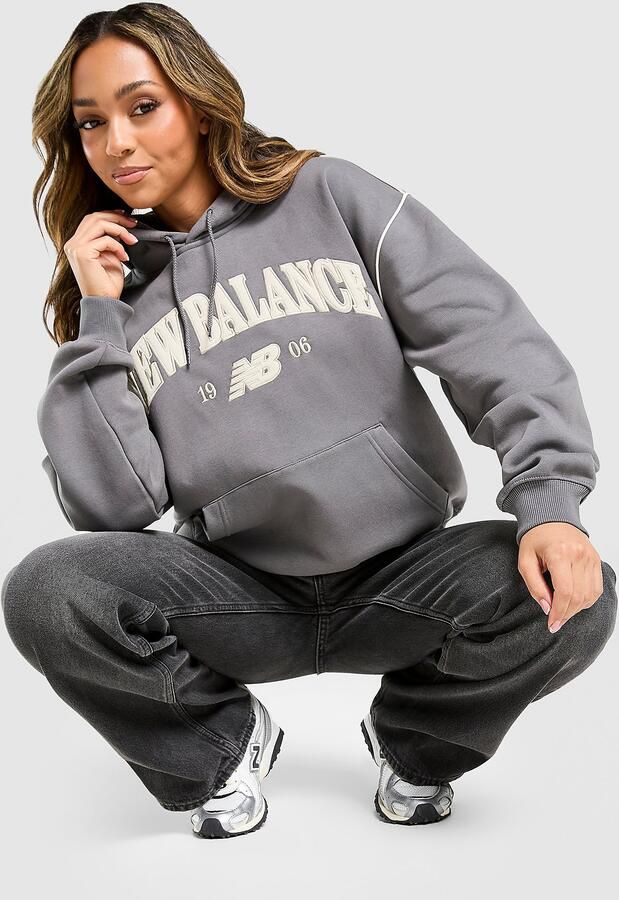 New Balance Varsity Overhead Hoodie Grijs- Dames Grijs