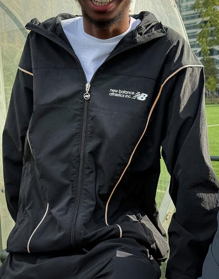 New Balance Vision Woven Jacket Zwart- Heren Zwart