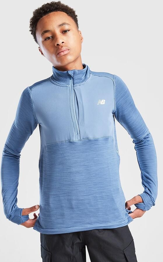 New Balance Winter 1 2 Zip Track Top Junior Blauw Kind Blauw