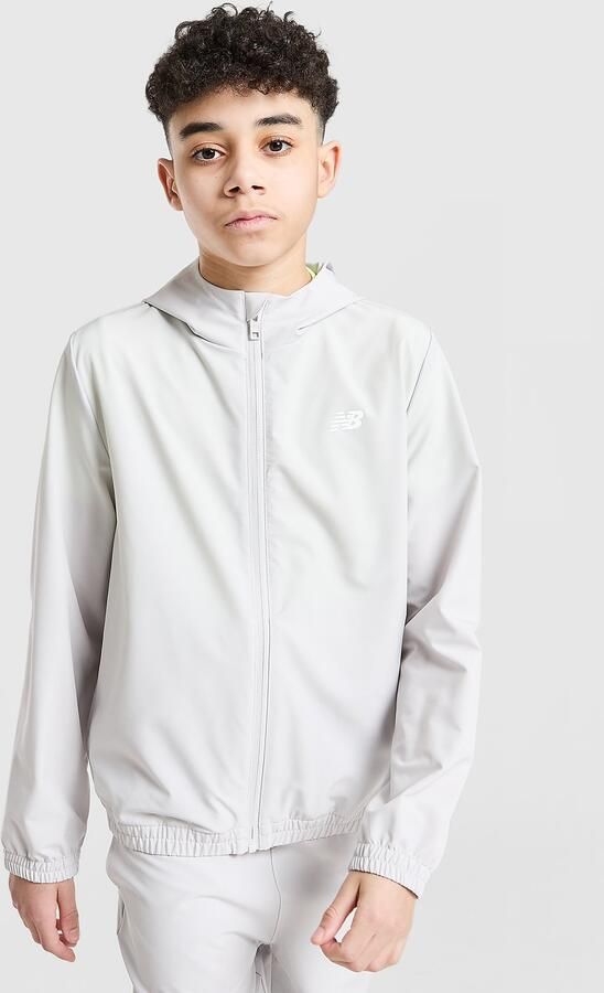 New Balance Woven Full Zip Jacket Junior Grijs Kind Grijs