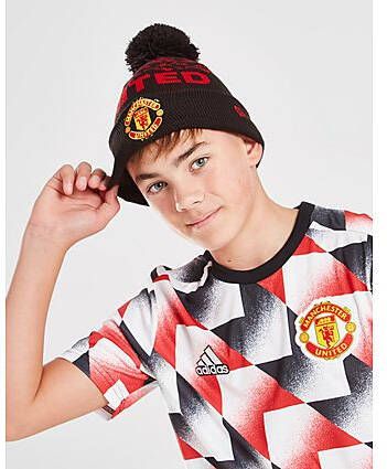 New era chester United FC Youth Pom Beanie Hat Black