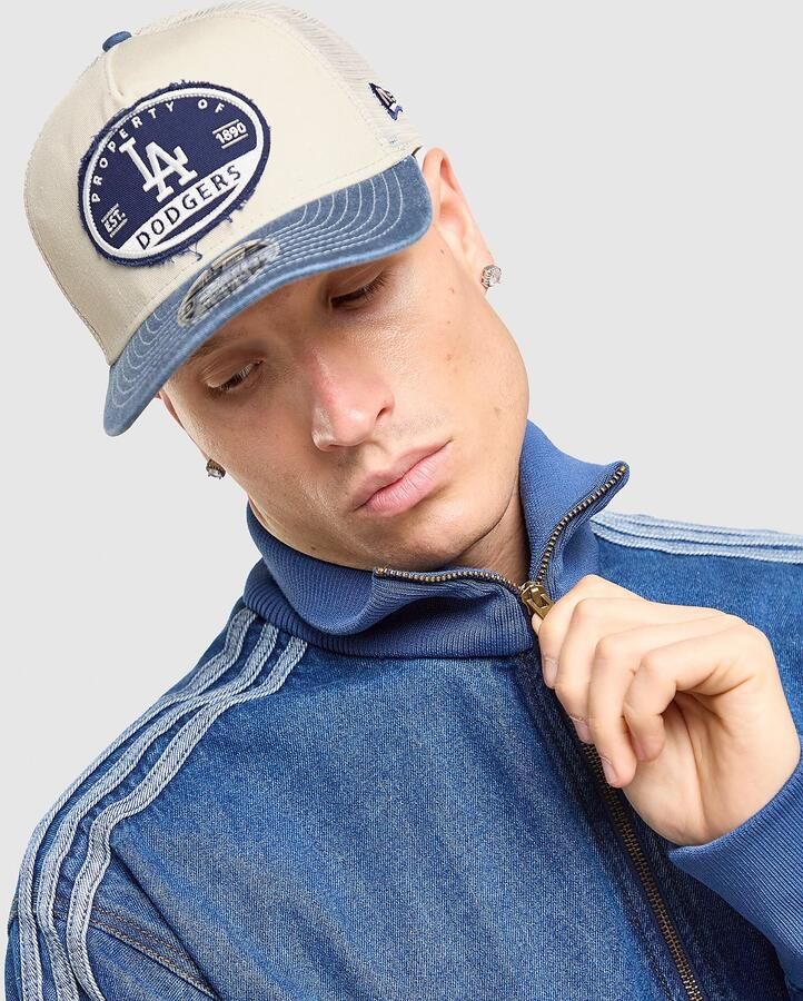 New era MLB LA Dodgers M-Crown 9FORTY Trucker Cap Crème- Dames Crème