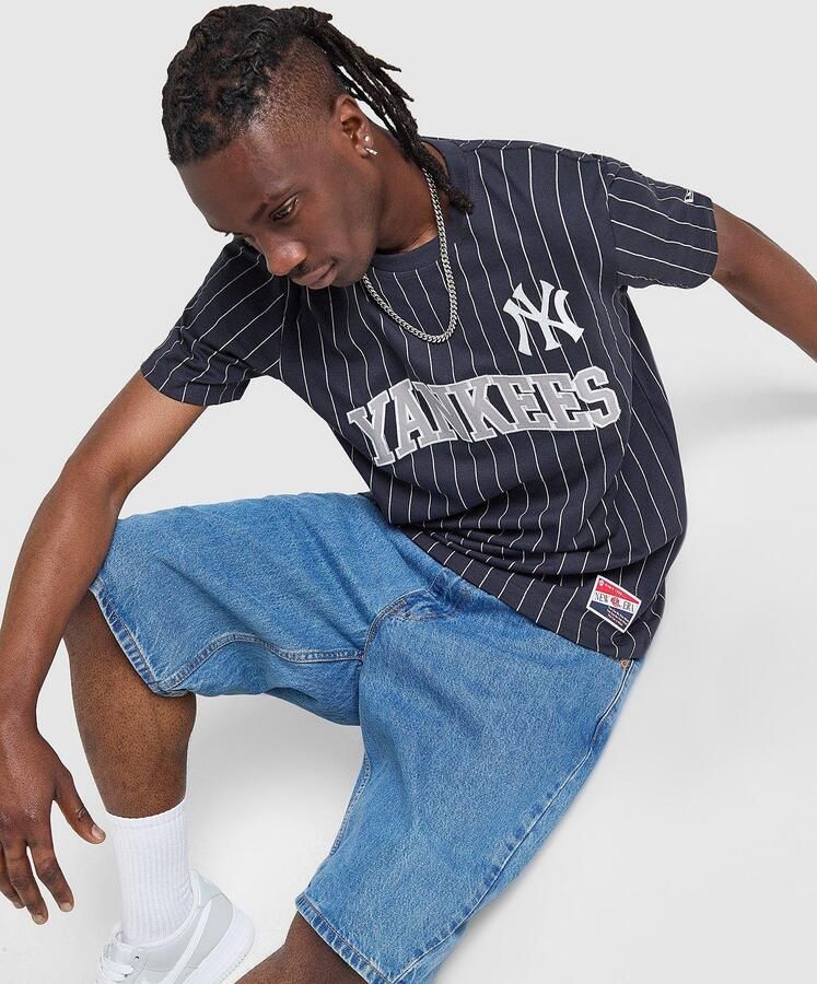 New era MLB New York Yankees Pinstripe T-Shirt Blauw- Heren Blauw