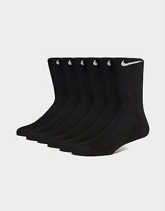 Nike 6 Pack Cushion Crew Socks Heren Black White- Heren