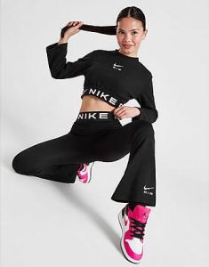 Nike Air Essential legging met hoge taille en wijd uitlopende pijpen voor meisjes Black White