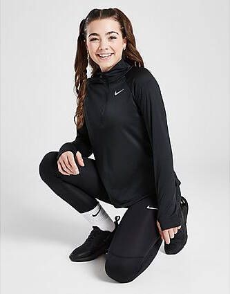 Nike Dri-FIT Hardlooptop met lange mouwen voor meisjes Black Kind