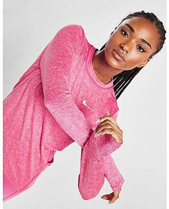 Nike Dri-FIT Hardlooptop met ronde hals voor dames Active Fuchsia Medium Soft Pink Heather- Dames