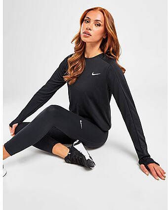 Nike Dri-FIT Hardlooptop met ronde hals voor dames Black- Dames
