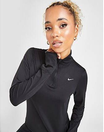 Nike Swift hardlooptop met korte rits en UV-bescherming voor dames Black- Dames