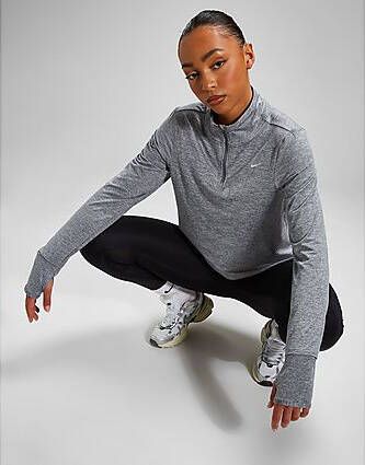 Nike Swift hardlooptop met korte rits en UV-bescherming voor dames Smoke Grey Light Smoke Grey Heather- Dames