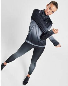 Nike Dri-FIT Swoosh Hardlooptop met print en korte rits voor dames Black- Dames