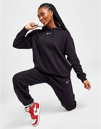 Nike Essential Oversized Fleece Hoodie Dames Black White Dames