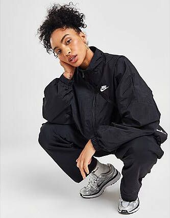 Nike Essential Windrunner Jacket Black Black White- Dames